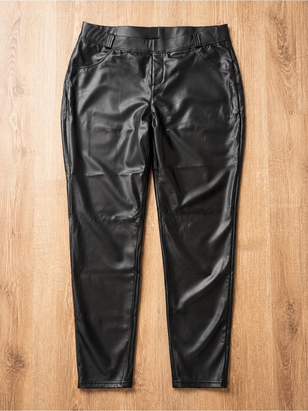 NWT Women’s Black Faux Leather Leggings Pants XL – High Waist Stretch